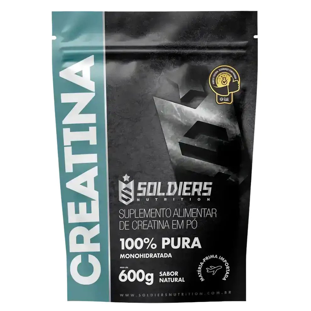 Creatina Monohidratada 600g – 100% Pura Importada – Soldiers Nutrition